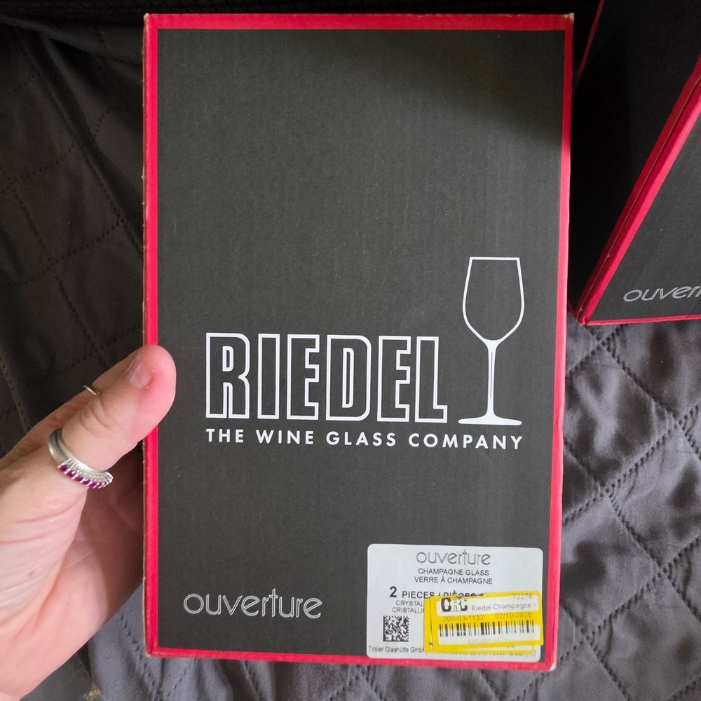 Riedel Ouverture Champagne Glass Set of 2 Crystal Flutes 6408/48
